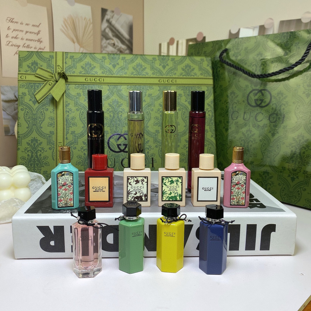 Gucci perfume sample family portrait 14-piece set! Flavor: Flower Dance Pink, Flower Dance Purple, Flower Dance Green, Flower Dance Light, Pink Flower, Black Flower, Green Flower, Red Flower, Dream Gardenia, Dream Jasmine, Guilty Love Test Tube 4 flavors. - Image 4